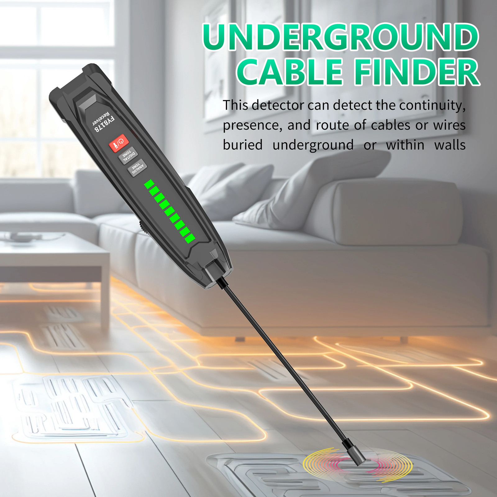FY8178 Multifunctional Underground Cable Finder Wall Hidden Line Detector Digita