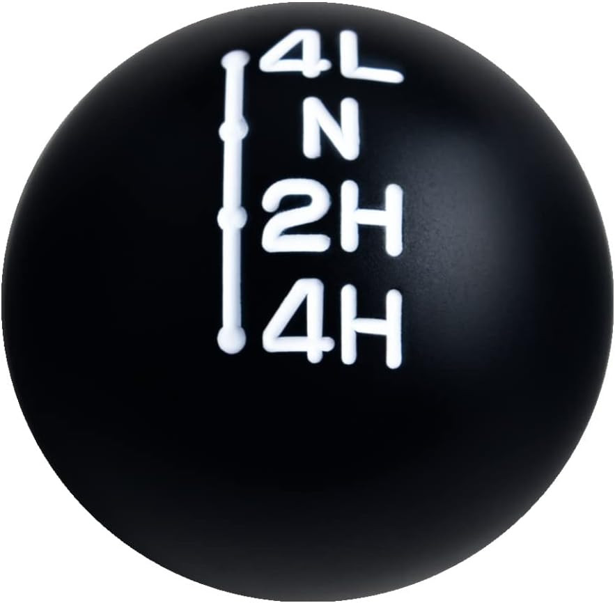 Transfer Case Shift Knob Aluminum NP205 7/16"-20 Black w/White Engraved Inlay Co