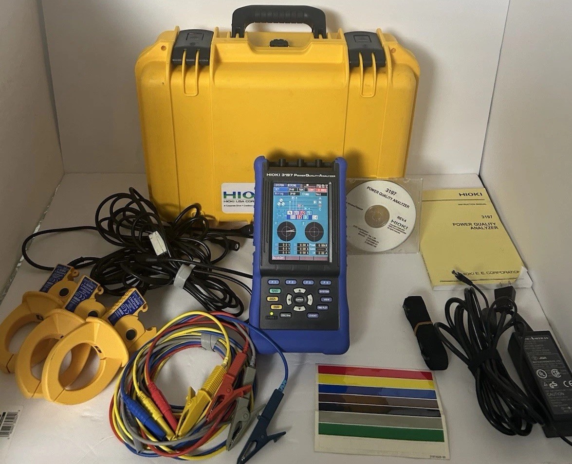 Hioki 3197 Three Phase HandHeld Power Quality Analyzer Meter