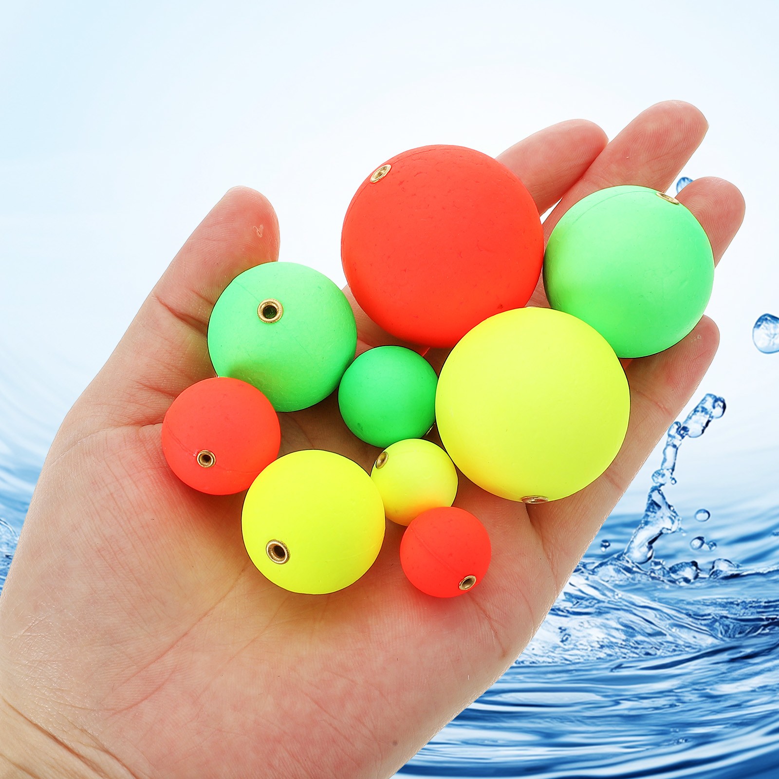Fishing Bobbers Floats 1.2 Inch Dia, 10 Pcs Fishing Rig Float Slip Stopper, Red