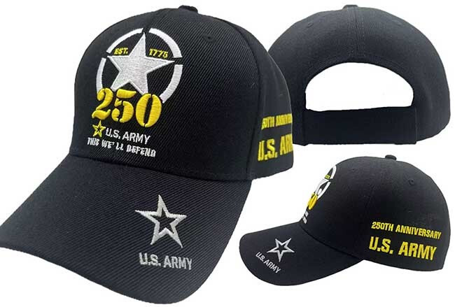 US ARMY 250th ANNIVERSARY THIS WE'LL DEFEND 1775 EMBROIDERED HAT baseball cap x1