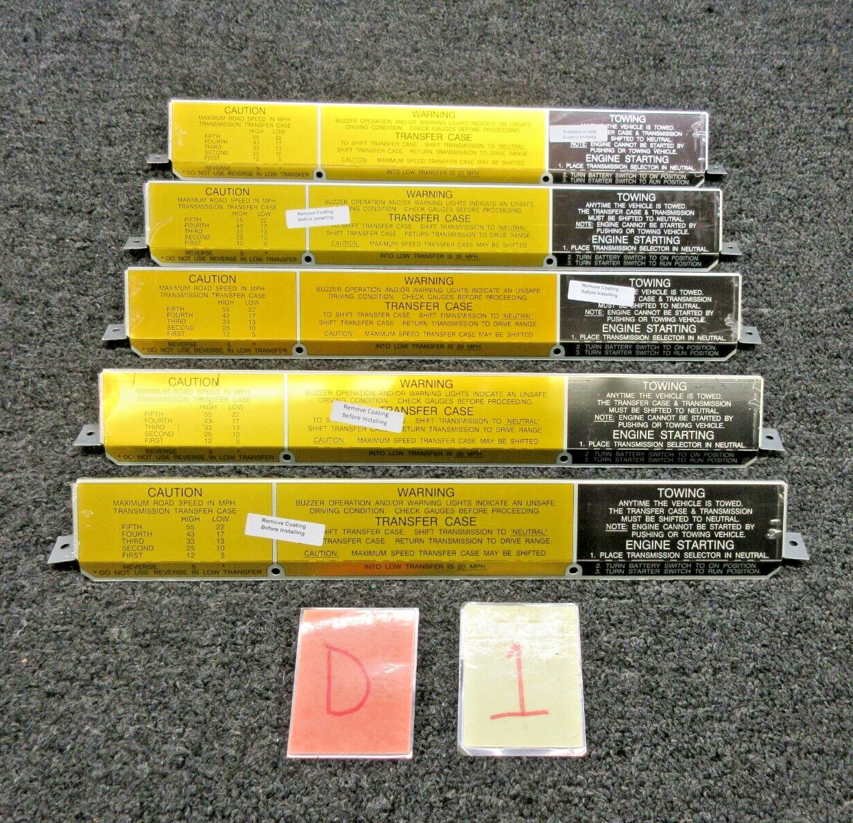 5 M939 Military Surplus Date Plate Engine Towing 12277088 Truck 5-Ton Bulk Lot
