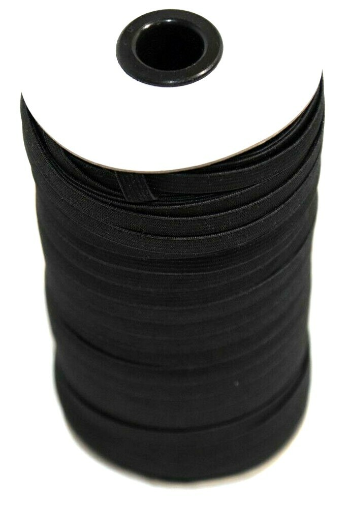 YOGAXN 0.6 100 Yard Elastic Band Black Cord Rope Stretch Knit