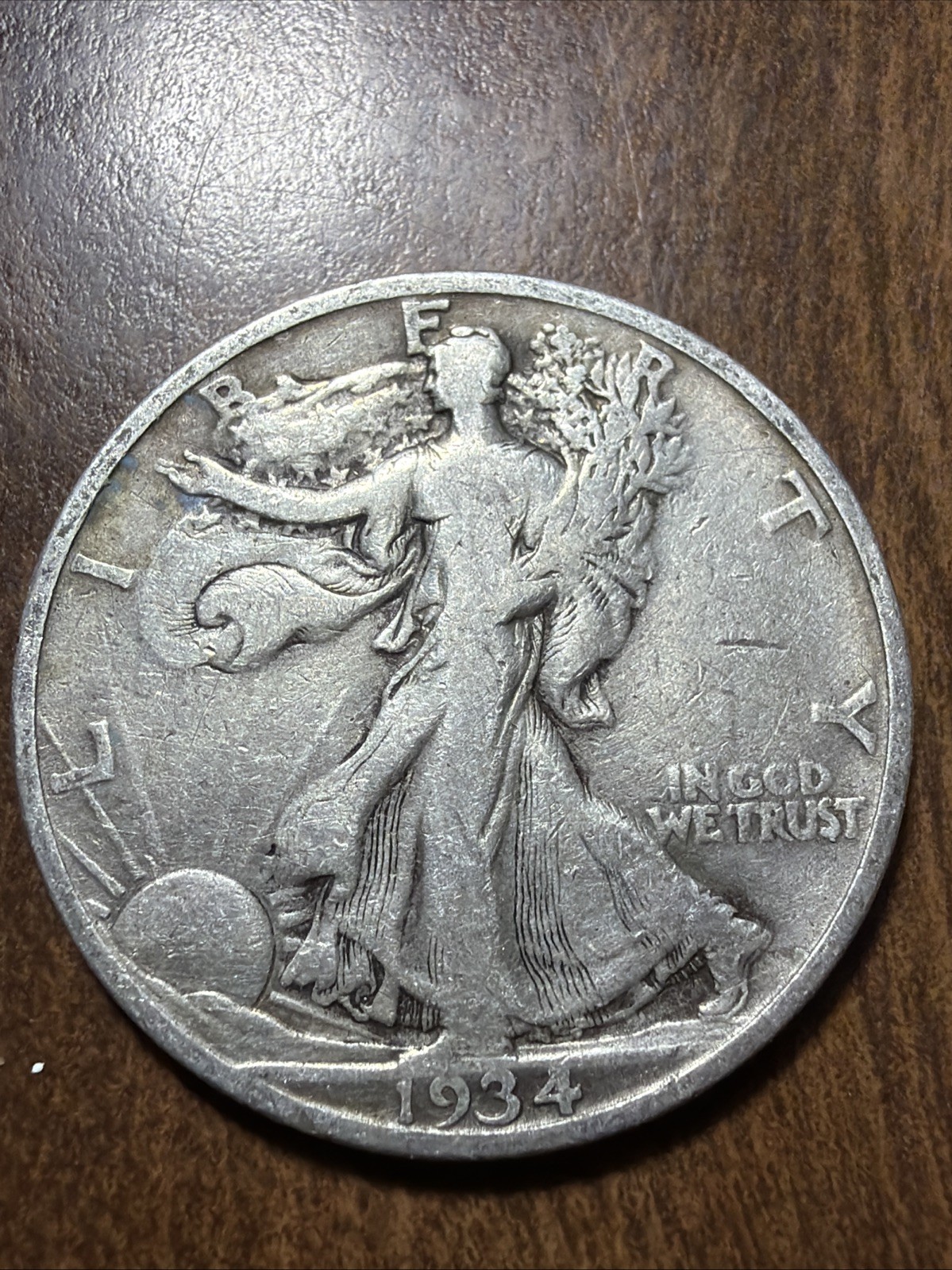 1934-S Walking Liberty Half Dollar 50c Silver Actual Coin Good For Collection