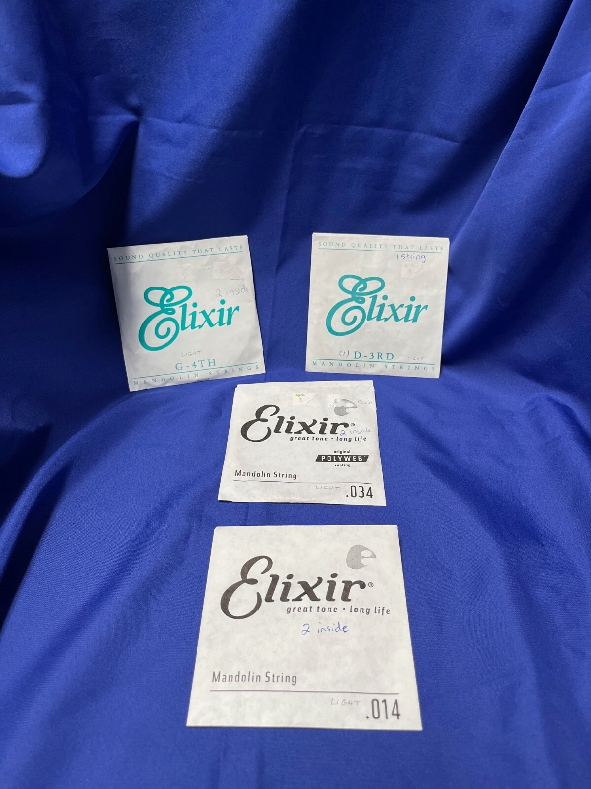 7 Elixir Mandolin Individual Strings RARE