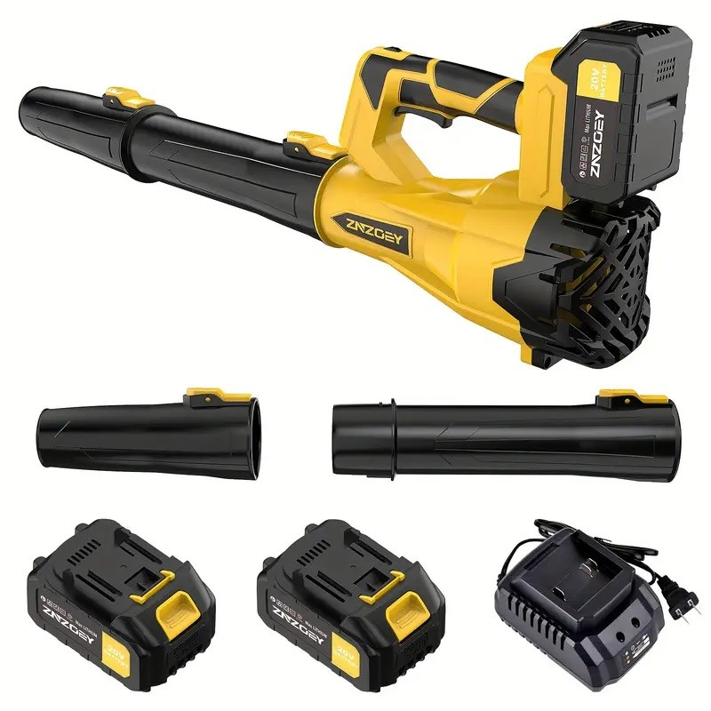 Cordless Leaf Blower 580CFM/160MPH & 6 Speed Levels Electric w/2 Batteries 4.0Ah