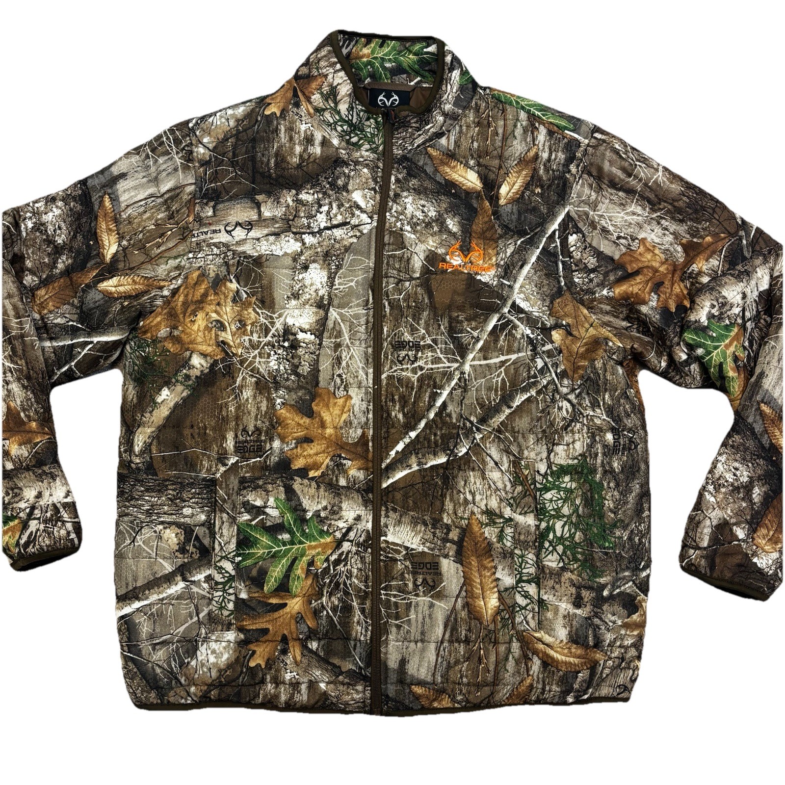 Realtree Edge Insulated Camo Puffer Zip Up Jacket Mens L Hunting Outdoor Coat