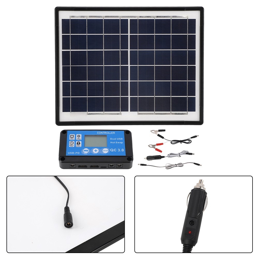 20W 6V Solar Panel for Efficient Off-Grid For RV Boat Motorcycle