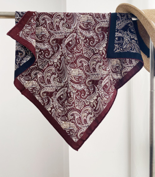 70% Cashmere 30% Silk Scarf Bandana cashew Print Neckerchief Shawl Wrap 68X68cm