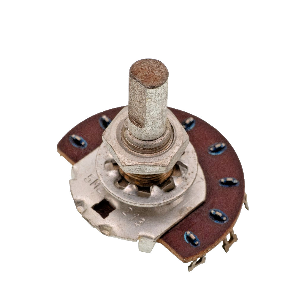 Oak Grigsby Rotary Switch, 1 Wafer 2 Pole 3 Pos 1/4" SHAFT, NOS