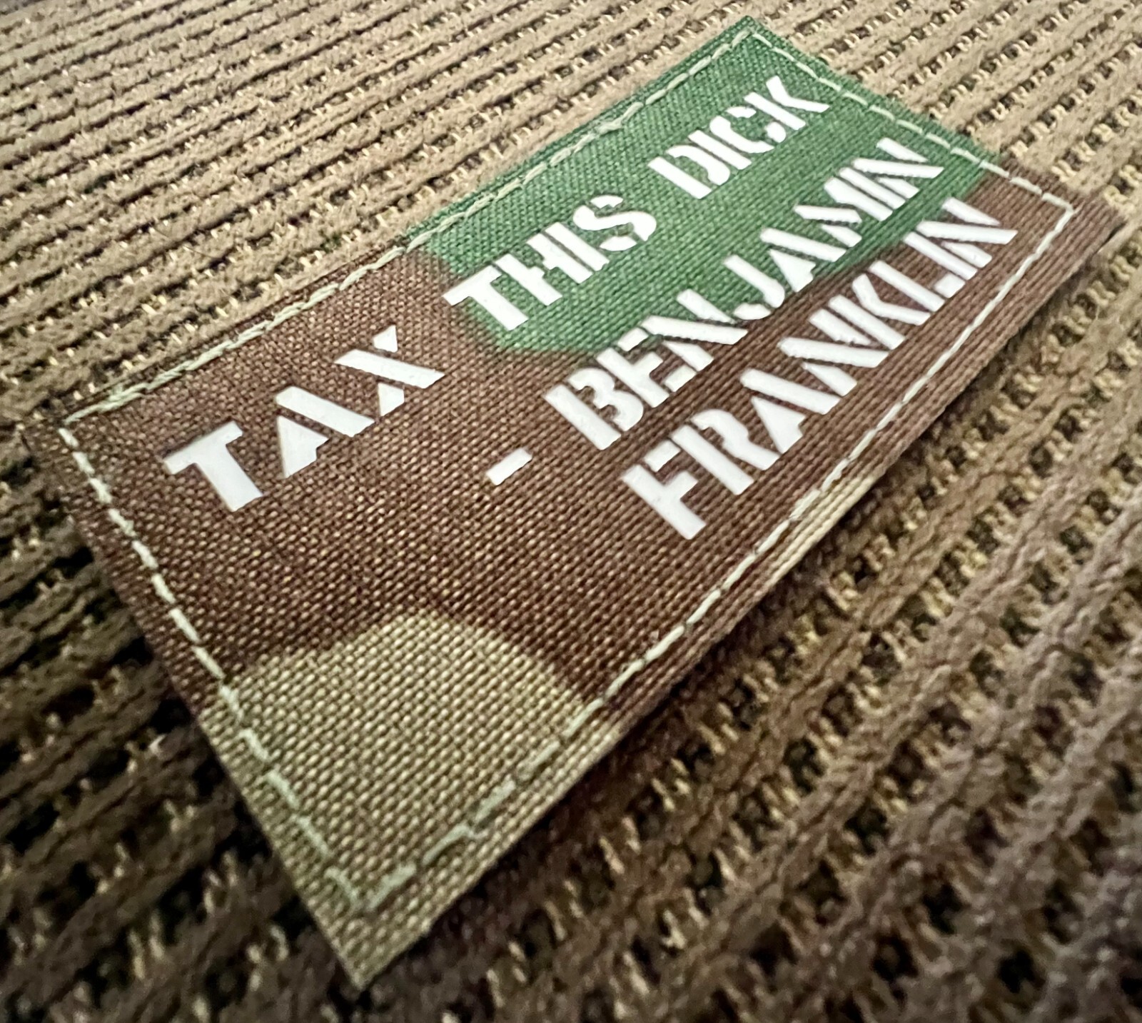 "Tax This" Benjamin Franklin Laser Cut M81 Woodland Patch