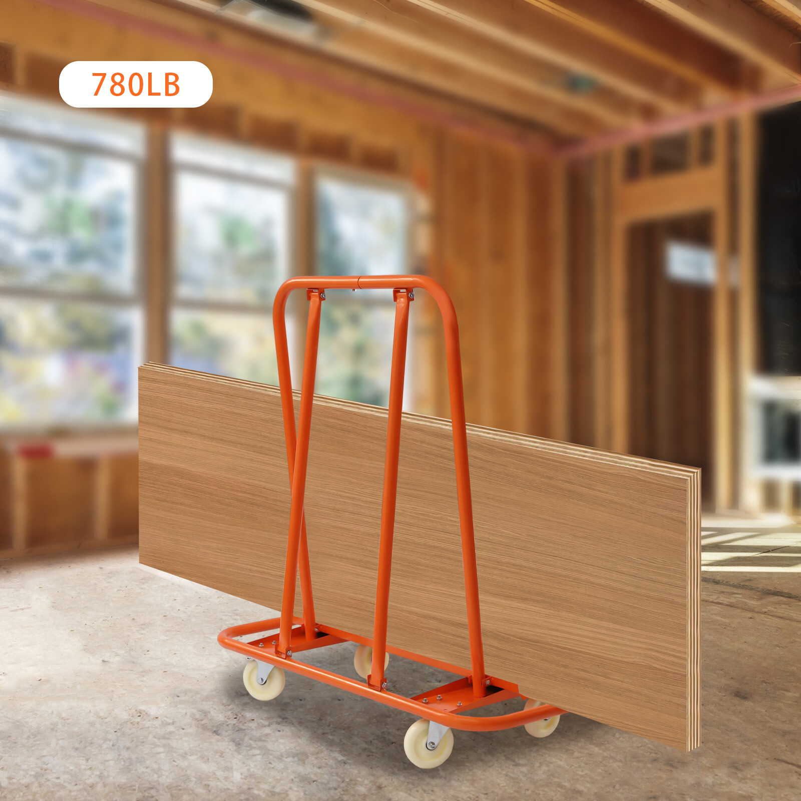 Drywall Sheet Cart Panel Dolly 4 Swivel Wheels 780 Lbs