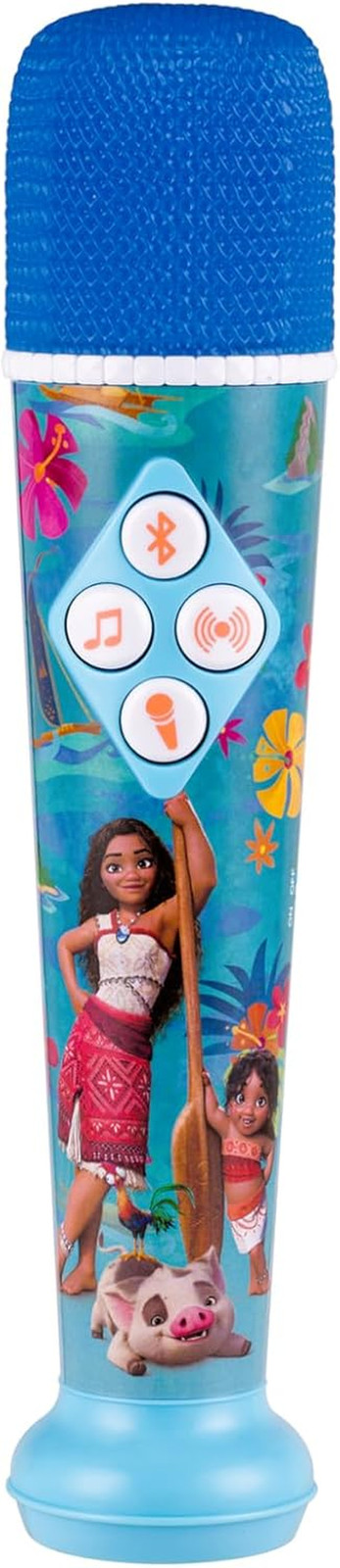 Disney Moana 2 Karaoke Microphone for Kids, Bluetooth Microphone Includes Light