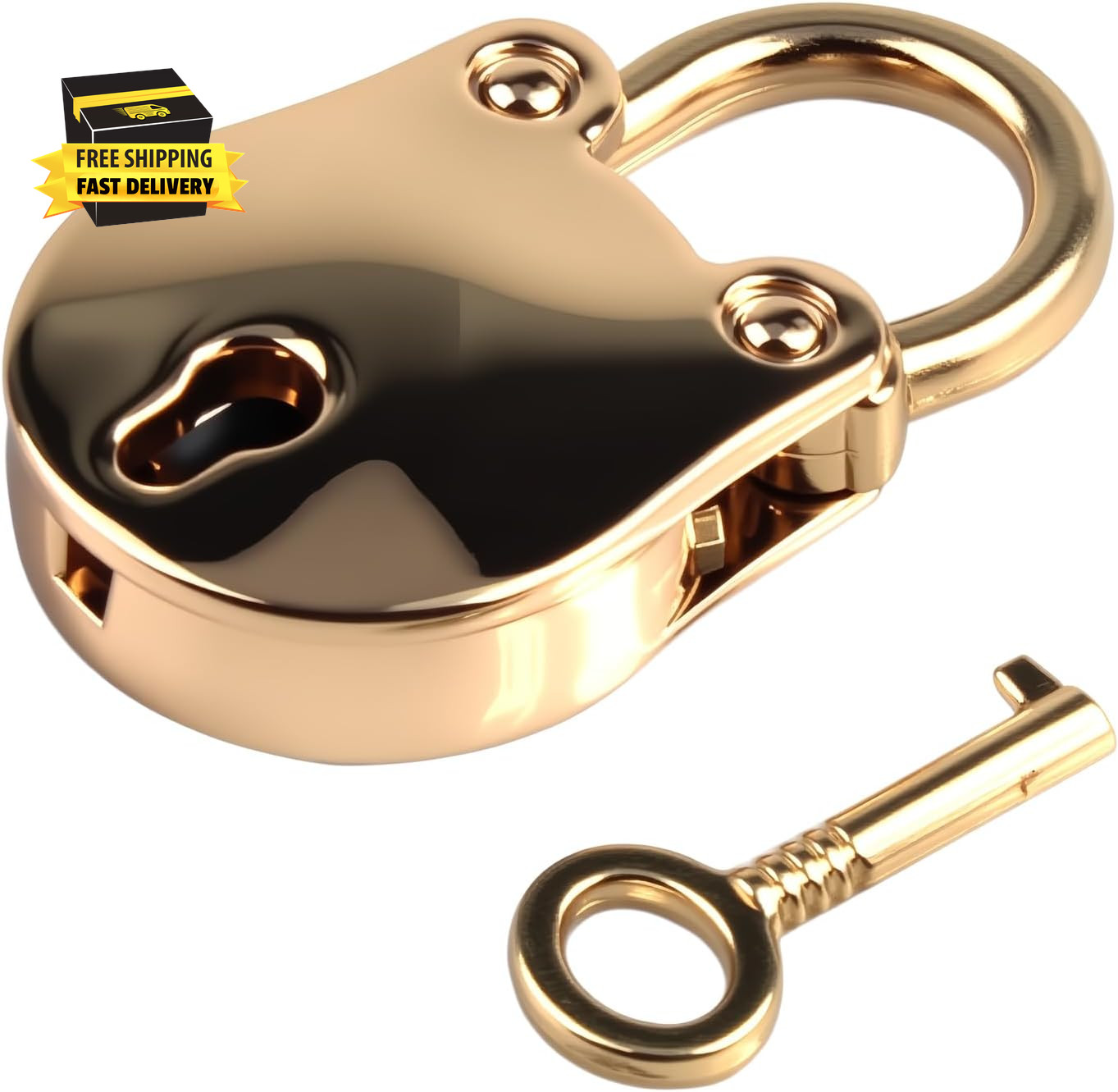 1PCS Vintage Mini Bear Padlock Key Lock Antique Style Small Key Lock (Gold) ⭐️⭐️
