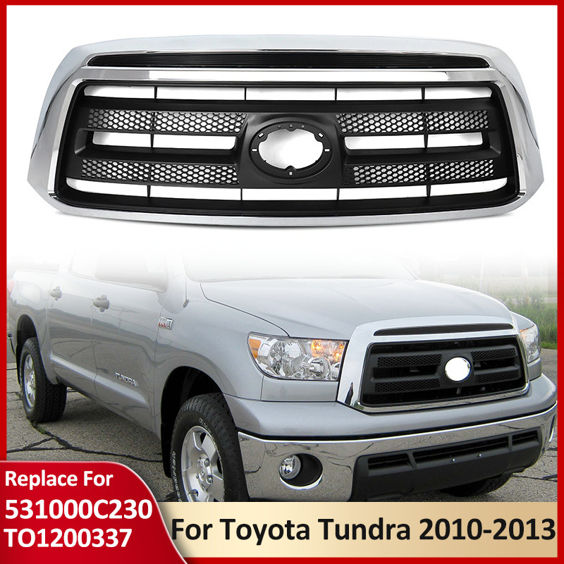 For Toyota Tundra 2010-2013 TO1200337 Front Upper Grille Black w/Chrome Trim