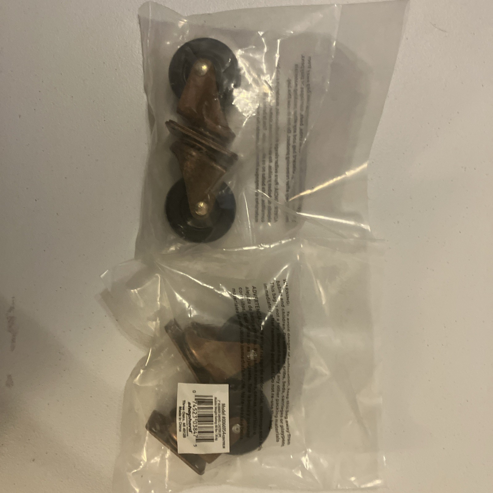 2 Waxman Dbl Race Caster Wheel with 2" Plate Copper packs  of 2
