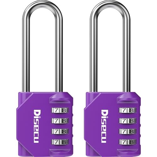 2 Pack disecu 4-Digit Waterproof Combination Padlock for Locker, Fence, Toolbox