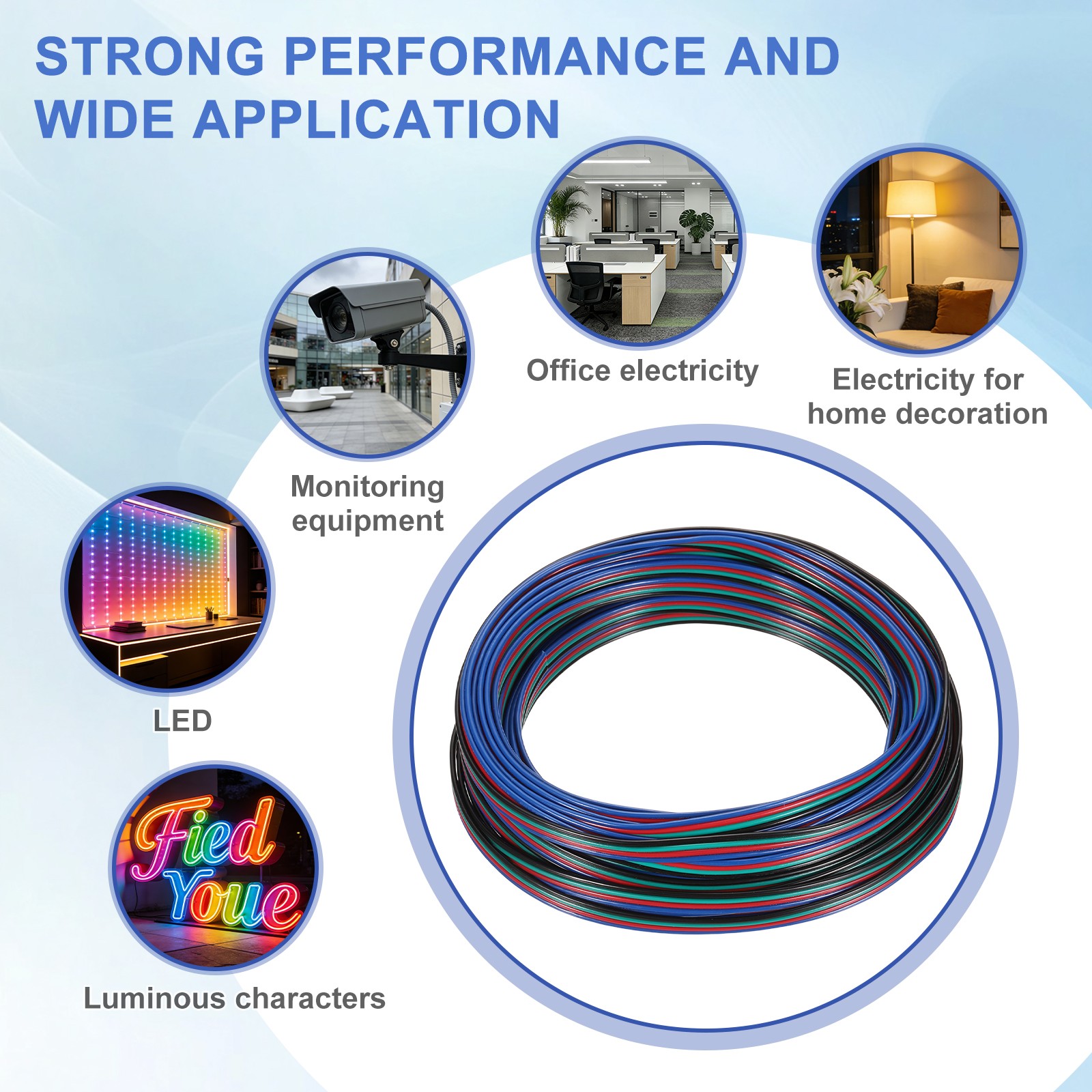 32.8ft 24 Gauge 4 Conductor Electrical Wire Tinned Copper Cable