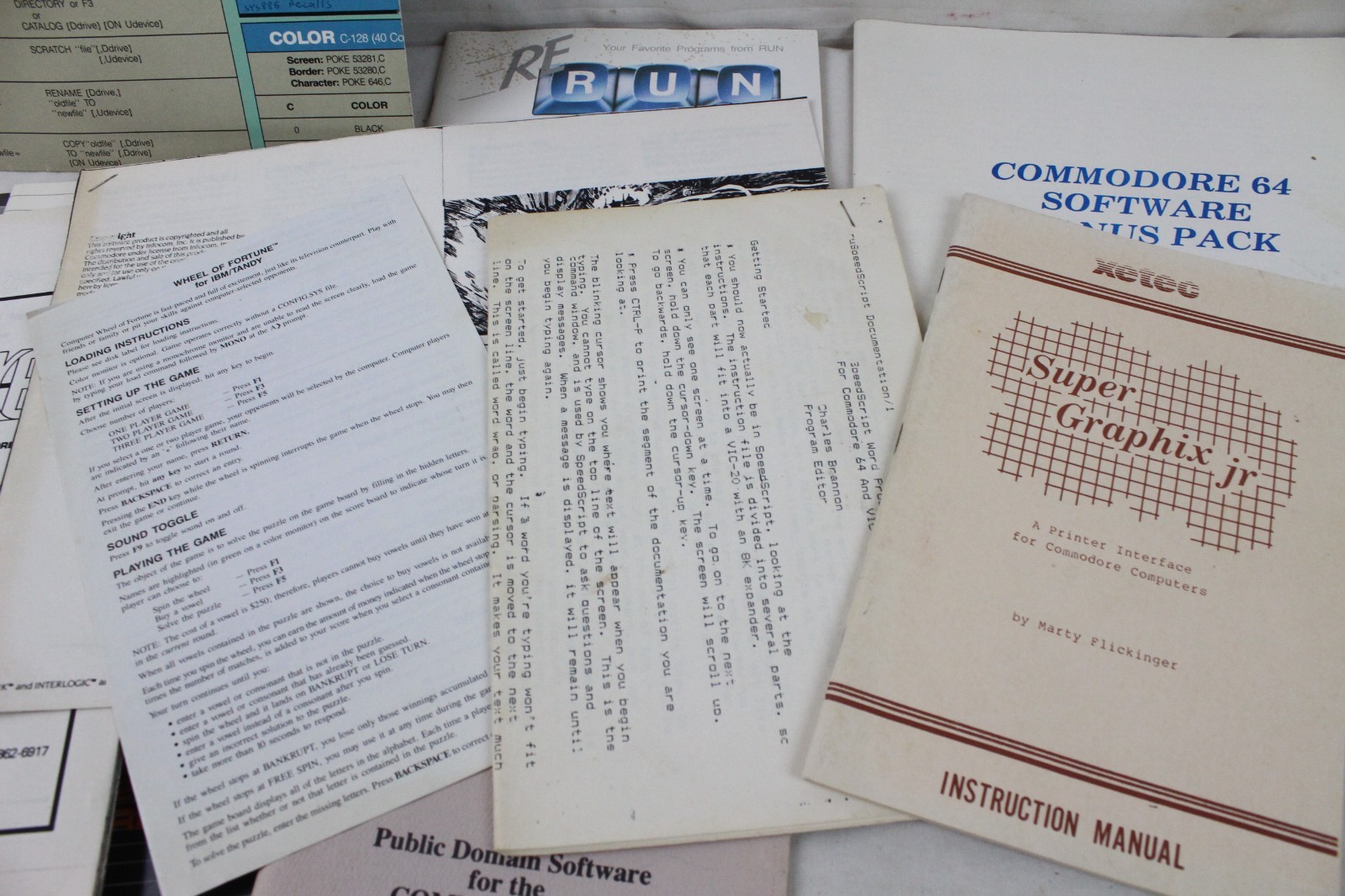 Vintage Commodore 64 Atari Manuals Paperwork Lot Elite ReRun Computer Video Game