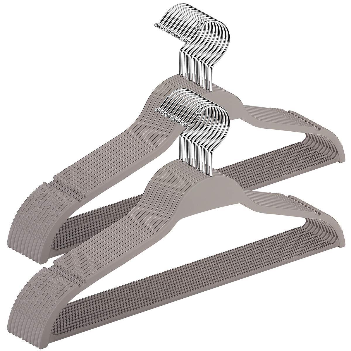 Plastic Clothes Hangers Upgraded Rubber Non Slip Plastic Hangers Non Velvet D...
