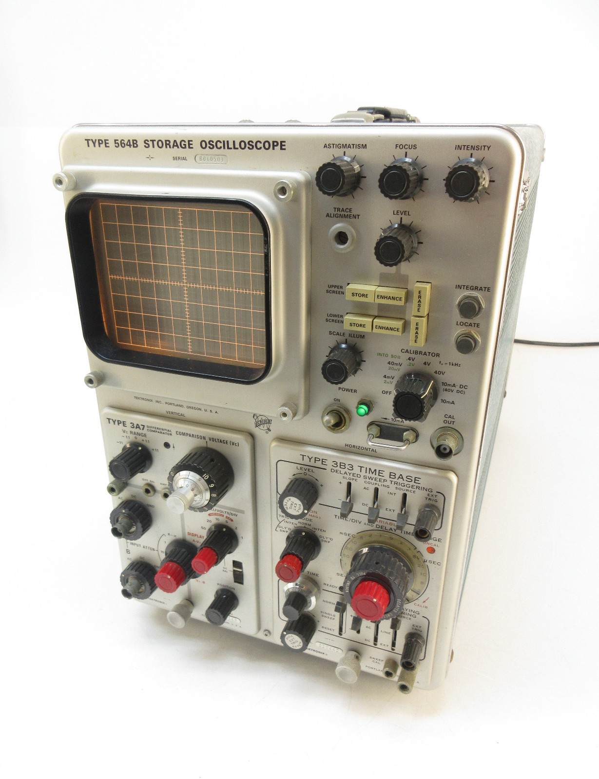 Tektronix 564B Analog Oscilloscope Mainframe with Type 3A7 & 3B3 Time Base