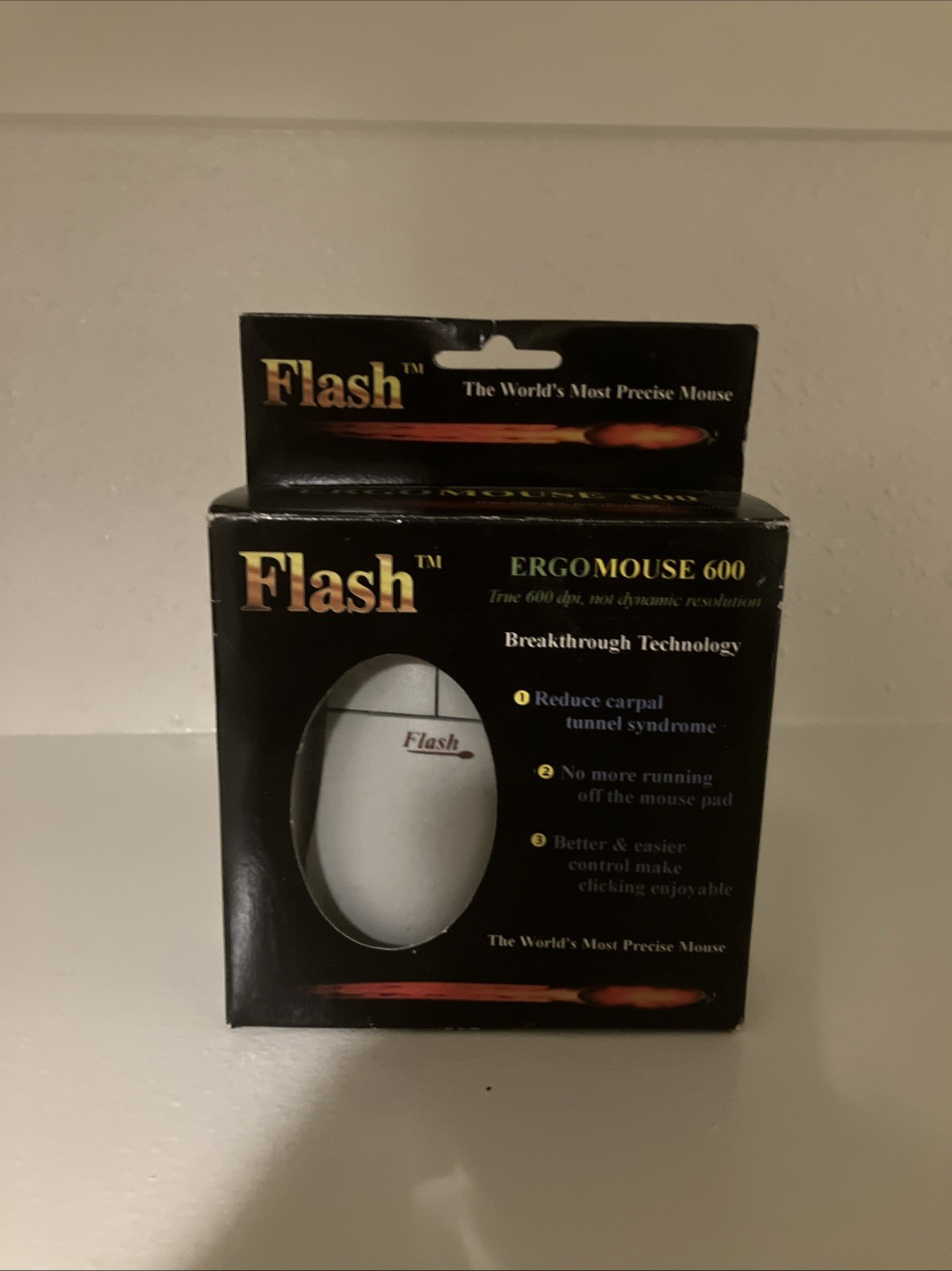 Flash ErgoMouse 600 Ball Mouse *SEALED NEVER USED, NO YELLOWING*