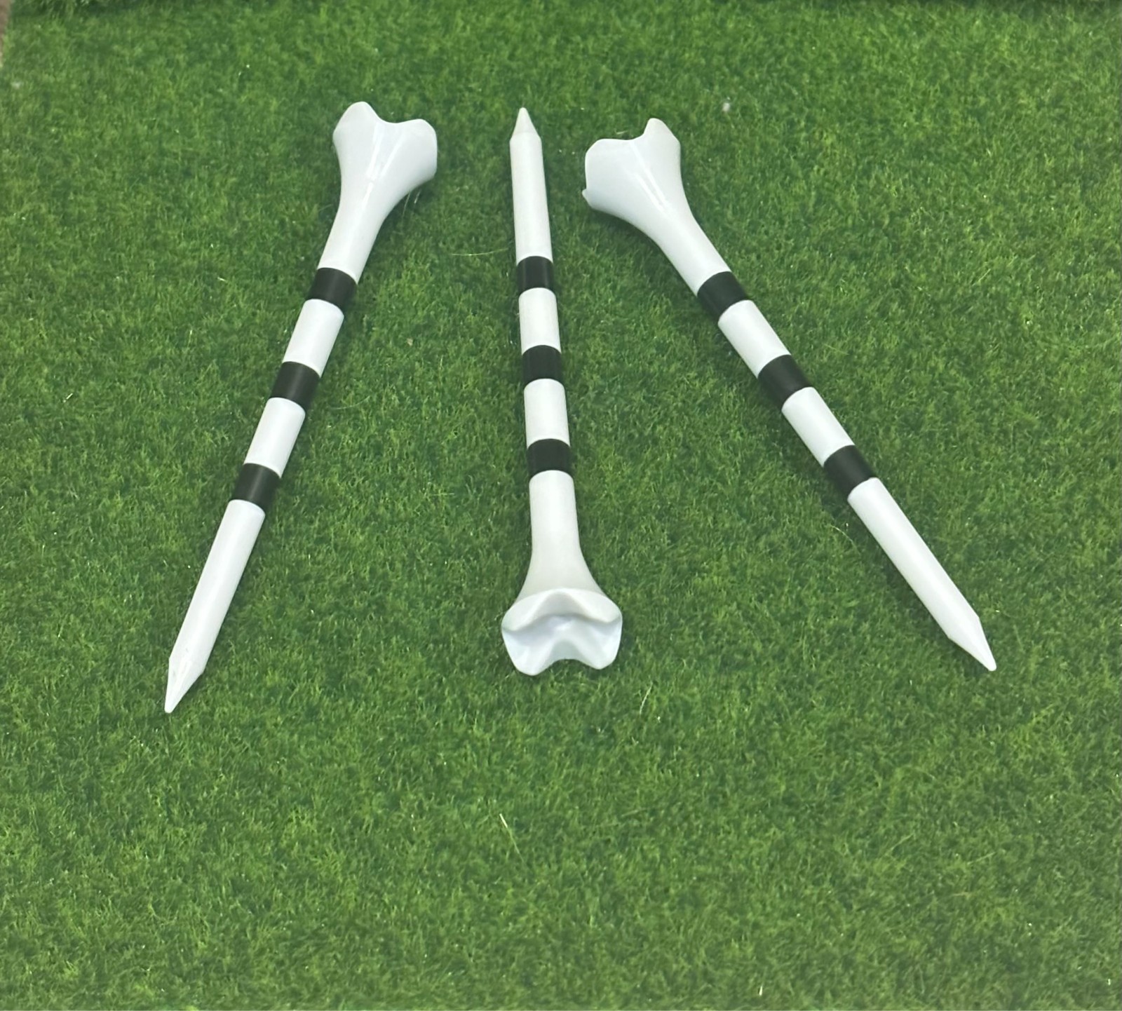 100 New 3.25" Evolution Performance PTS golf Tee Wholesale Black Stripes 4 Prong