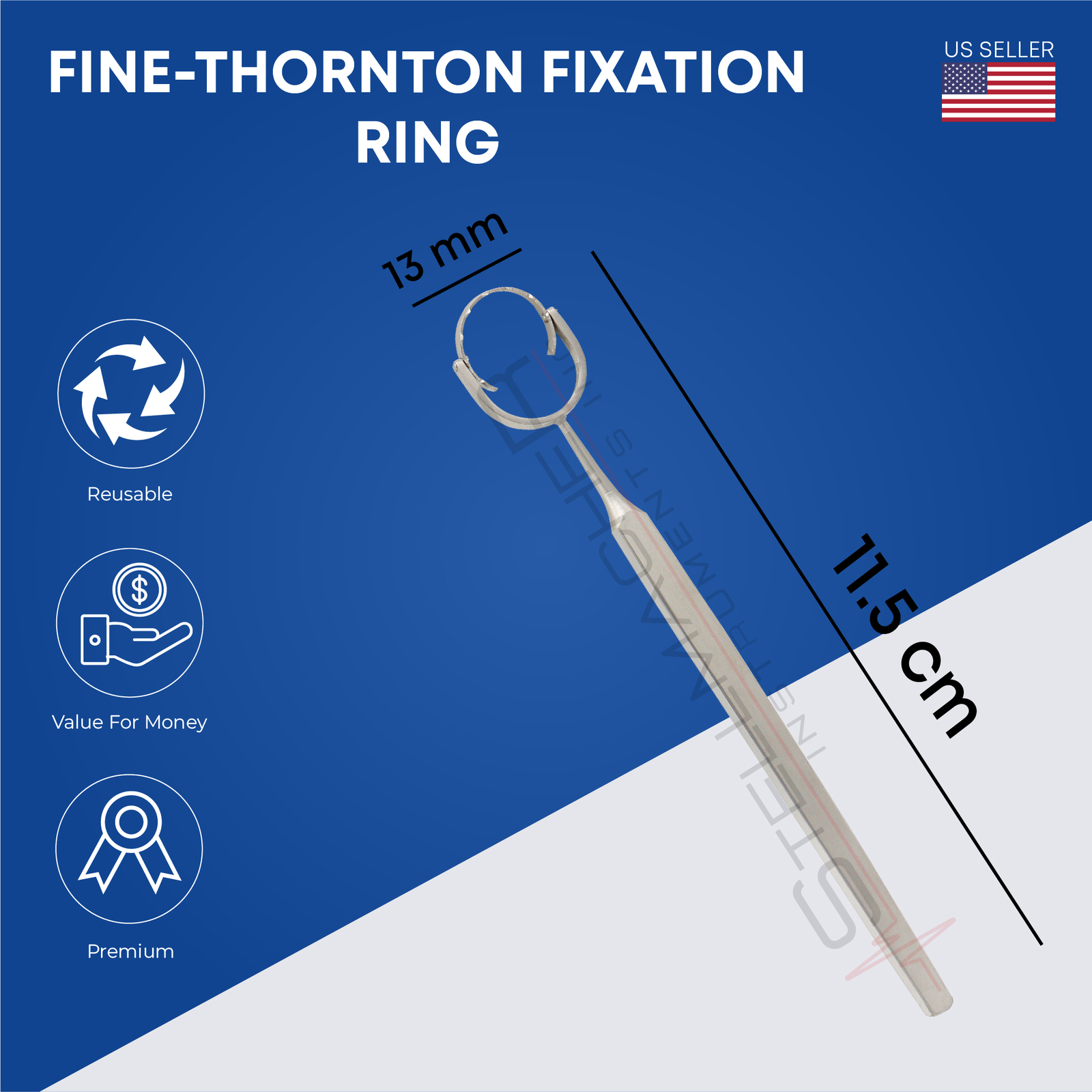 Fine Thornton Fixation Ring 13 mm Length 11.5 cm German Ophthalmic Instruments