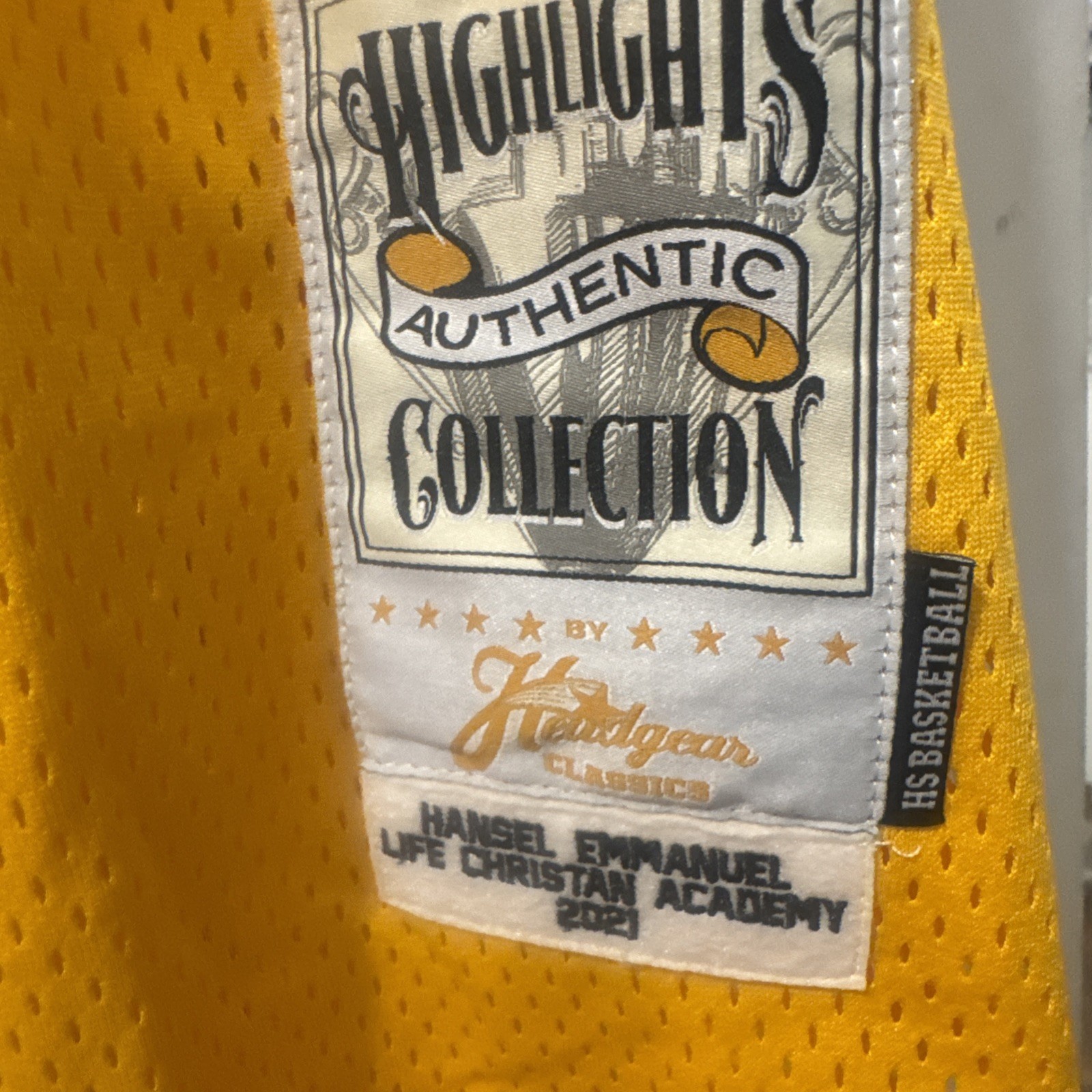 Hansel Emmanuel Men's Headgear Classics High School Jersey Size 2XL, Yellow