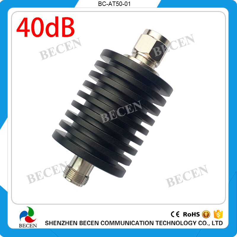 rf Coaxial 50W N 40dB Attenuator Plug male to Jack female 50 Watt DC-3Ghz 50ohm