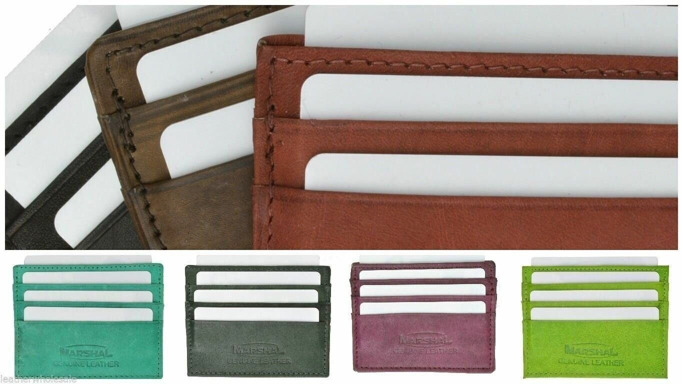 MEN'S GENUINE LEATHER Thin Wallet ID Money Credit Card Slim Holder Front Pocket