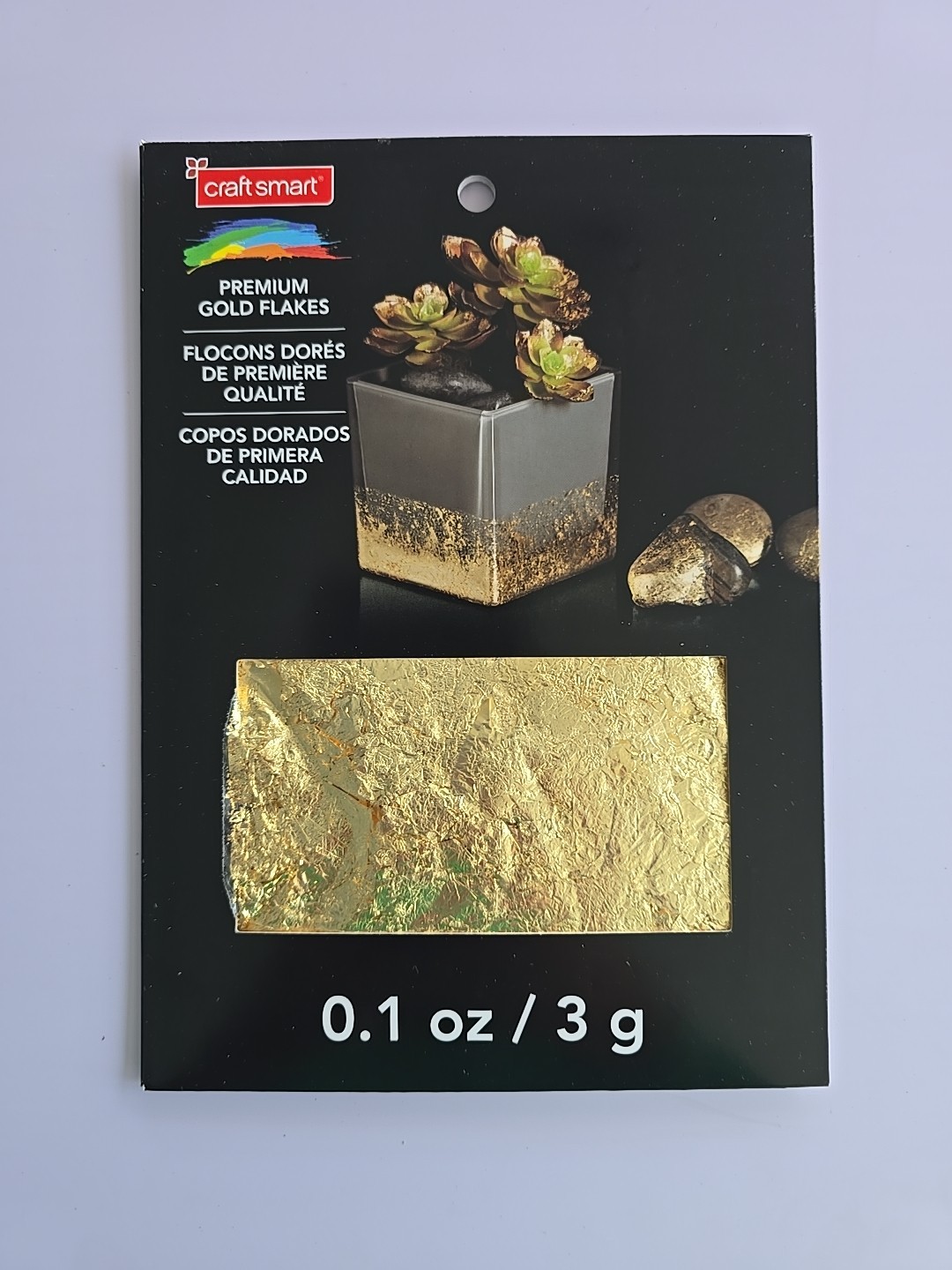 Craft Smart Premium Gold Flakes 0.1 oz 3 g Metallic Leaf Foil for Resin Art Craf