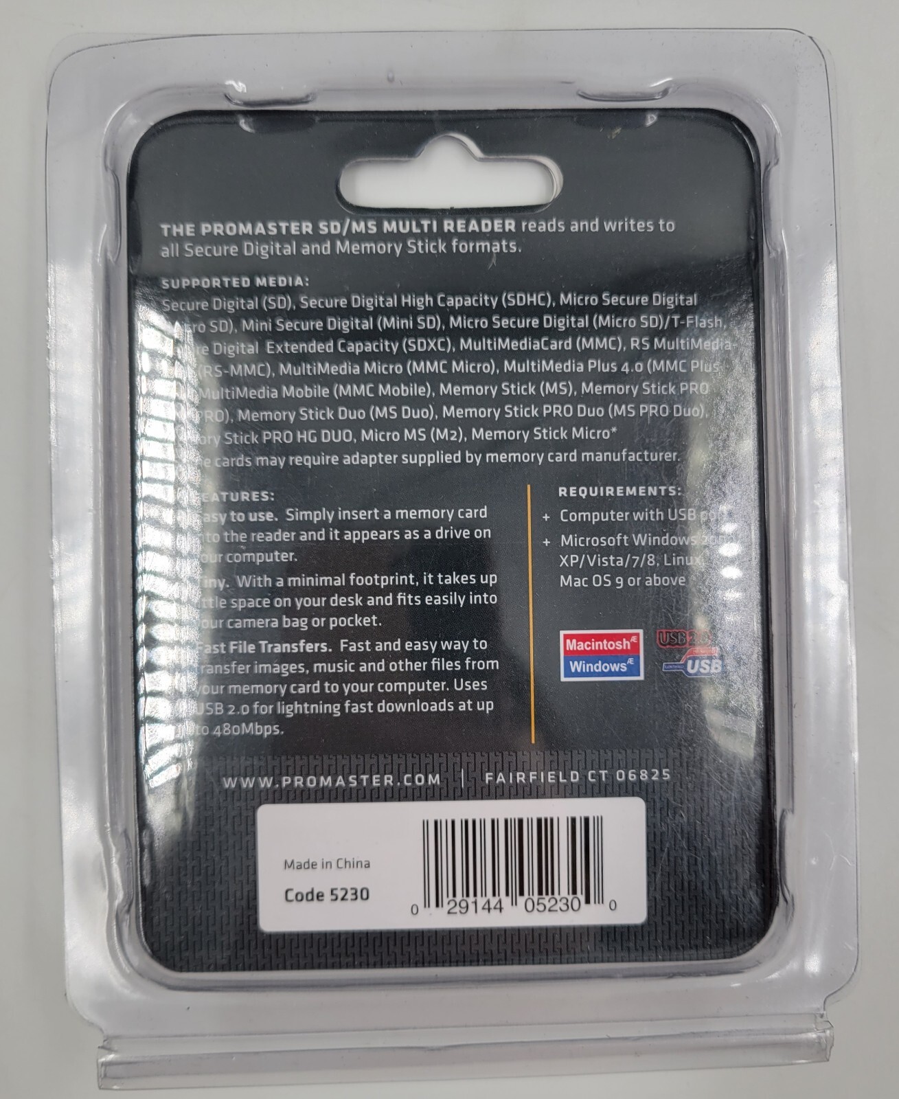 Pro Master SD/MS Multi Card Reader Code 5230 USB Stick Style