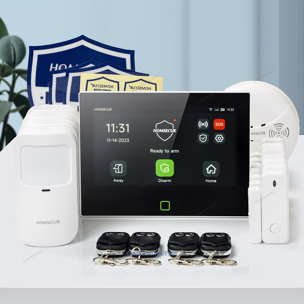 HOMSECUR Wireless WIFI 4G GSM SMS Autodial LCD Home 7" Alarm System Touch Screen
