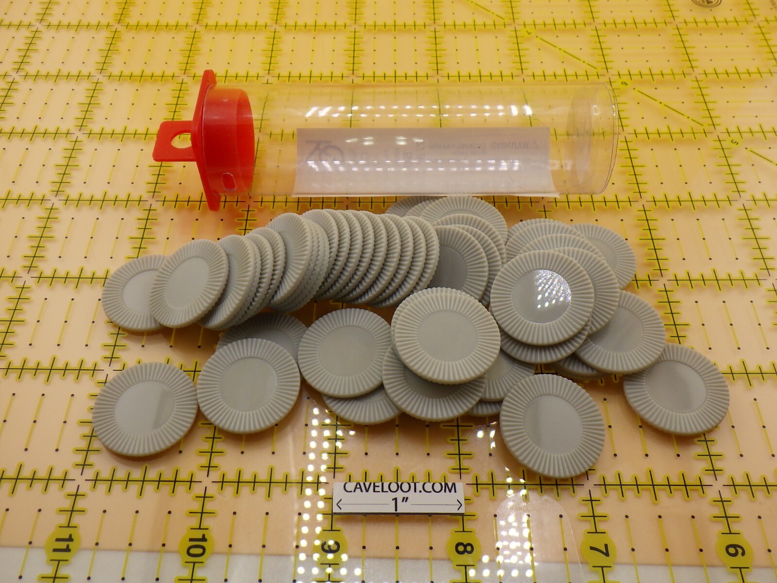 Mini Poker Chips - 1 Tube of 50 - Counters, Tokens - Gray - Games Tokens Markers