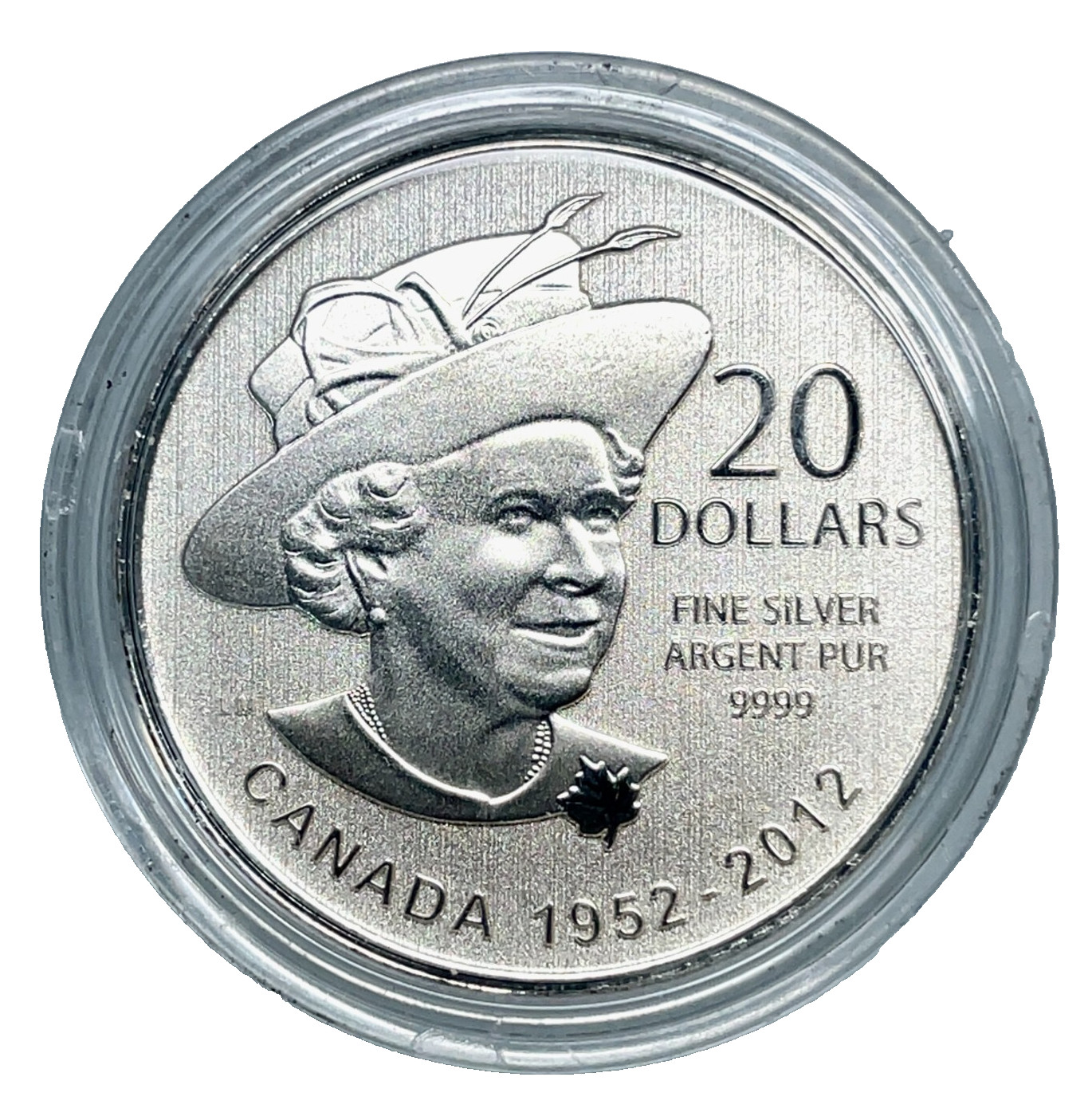 1952 - 2012  $20 for $20 Queen's Diamond Jubilee Canada 9999 Silver Coin
