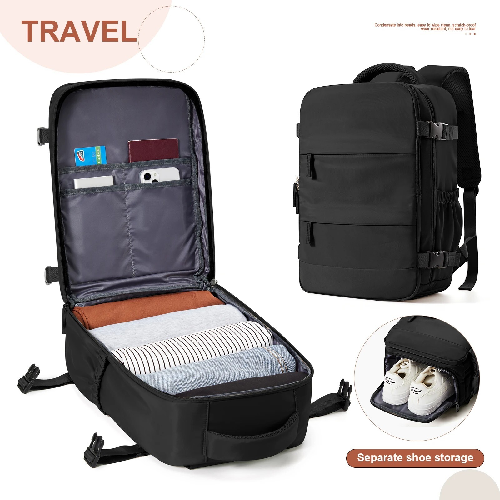Unisex Cabin Bag Luggage Travel Backpack
