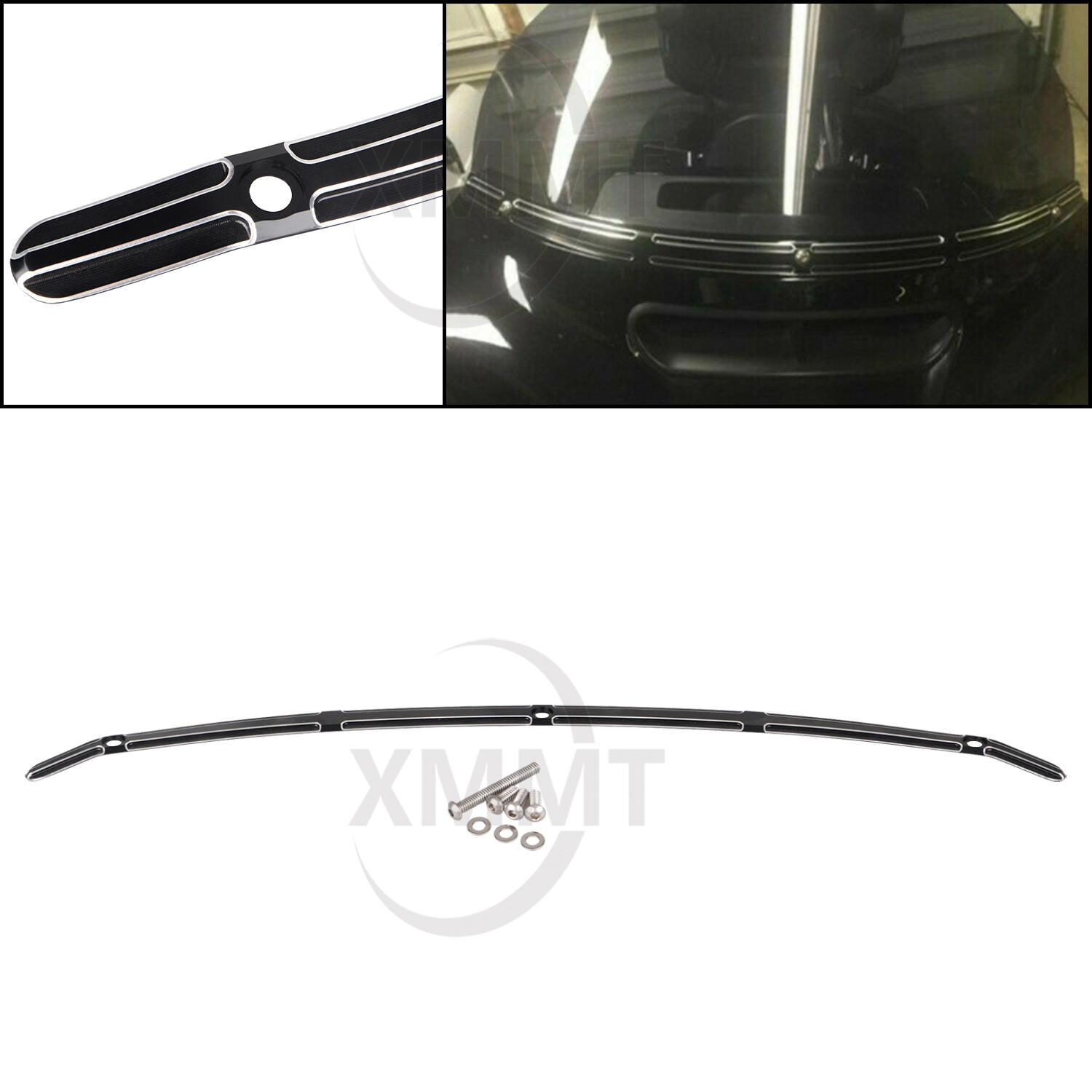Motor Black Cut Fairing Windshield Trim For Harley Street Electra Glide FLHTK