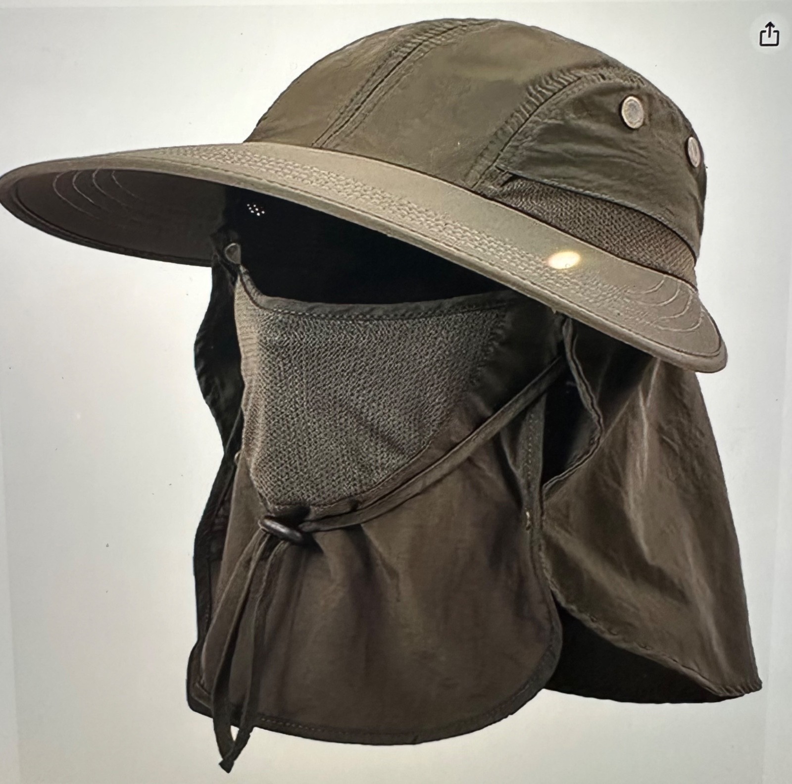 Fishing Hat Wide Brim UV Sun Protection Hat Men Women Ponytail Outdoor Boonie