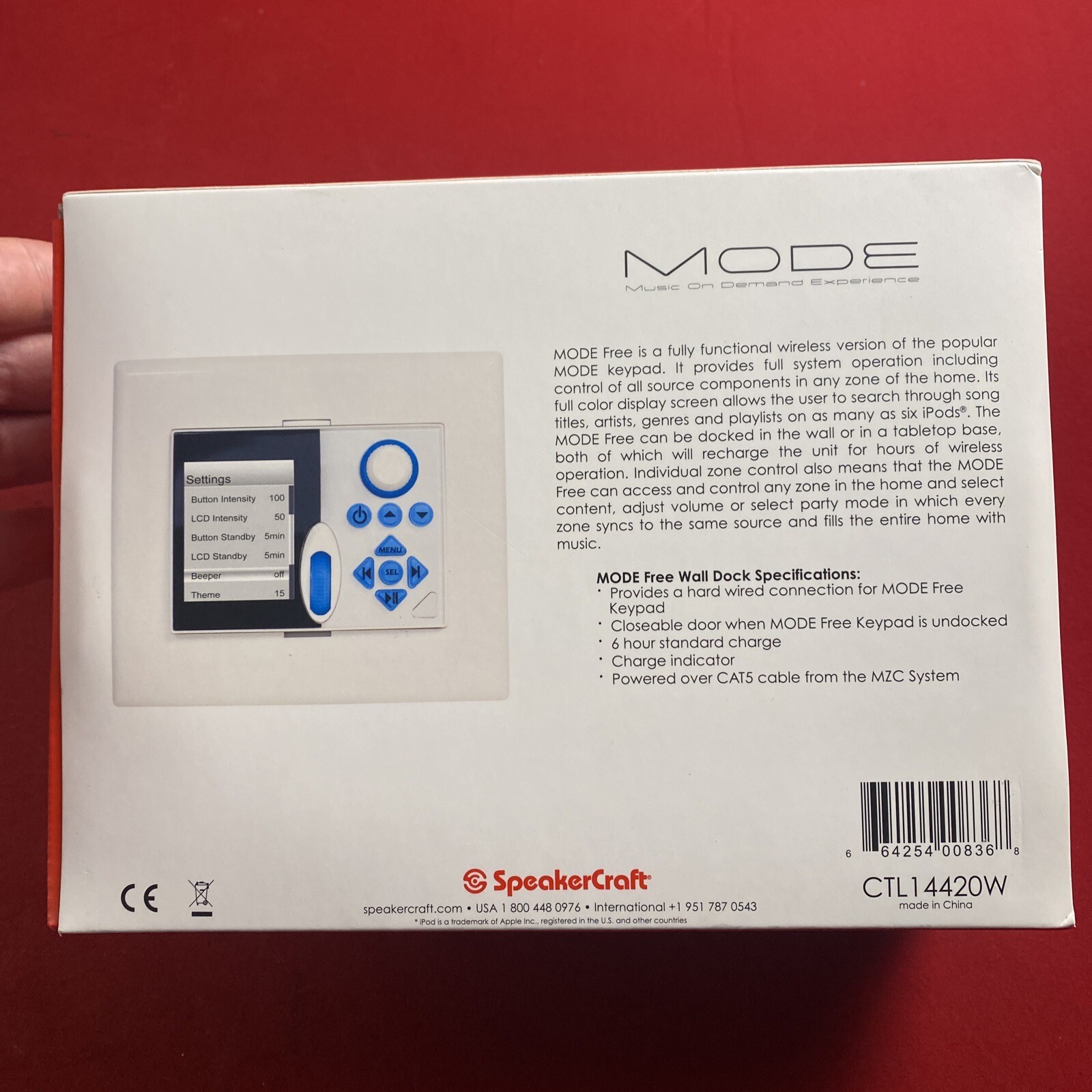 Speakercraft (CTL14420W) Mode Free Wall Dock - White - New In Box!