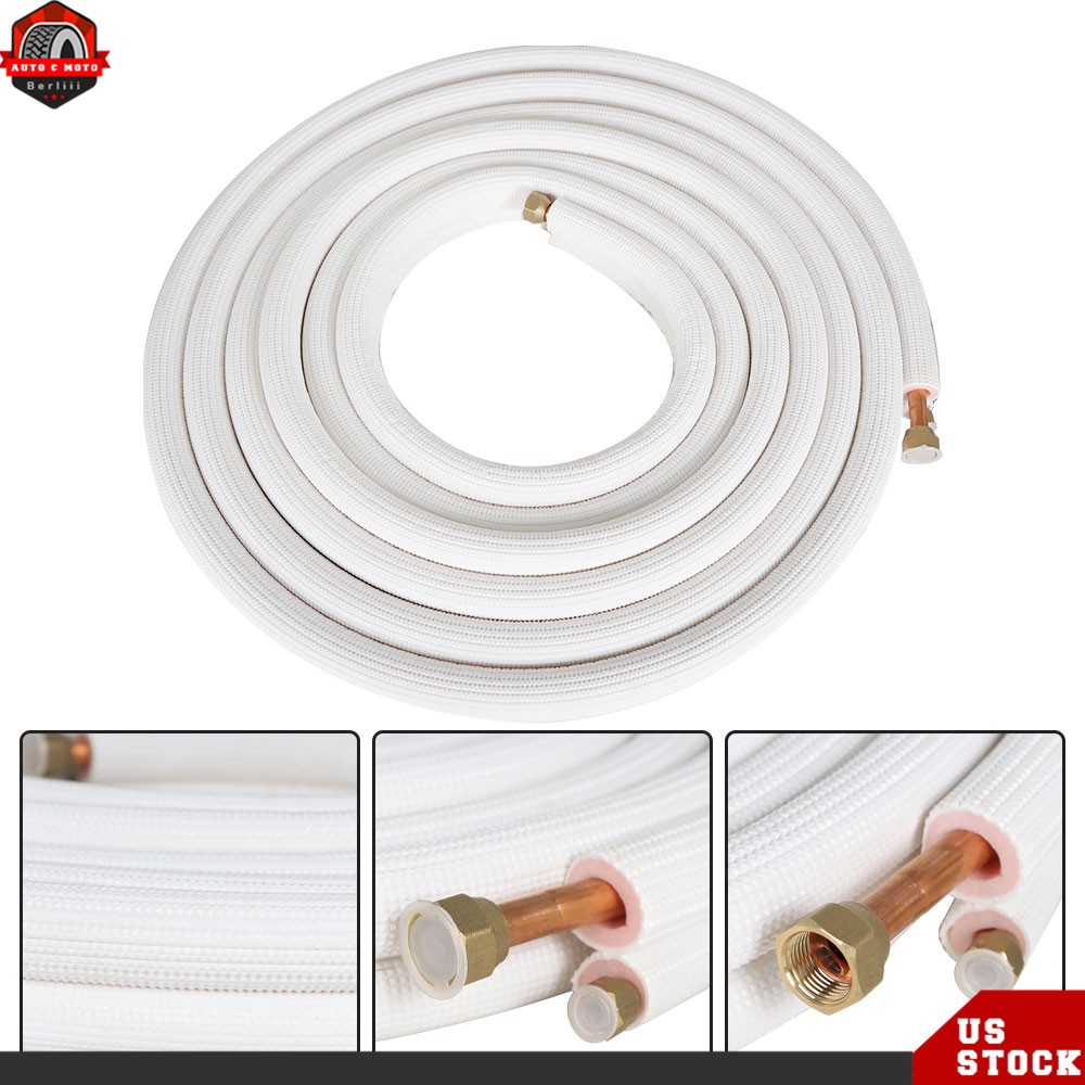 25ft 1/4"-1/2" Mini Split AC Installation Kit Complete Professional-Grade Copper