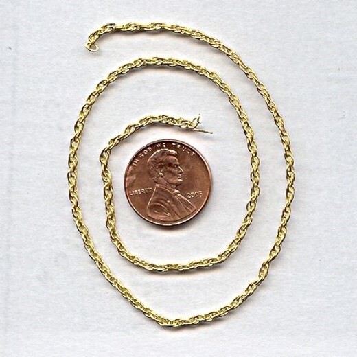 3 FEET VINTAGE SOLID BRASS 2mm. FINE ROPE CHAIN CH50
