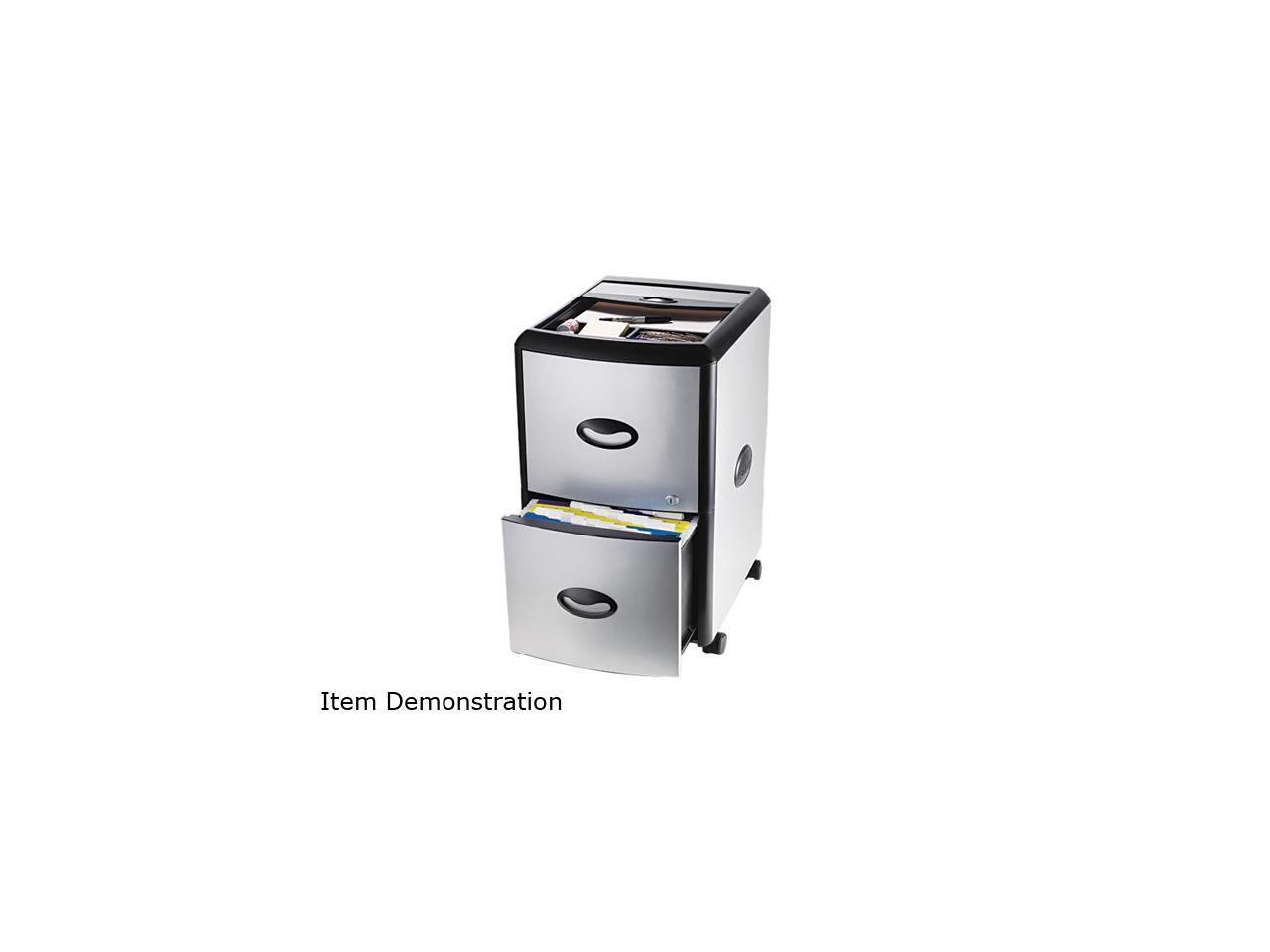 Storex 61352U01C Mobile Filing Cabinet With Metal Siding, 19w x 15d x 23h, Black