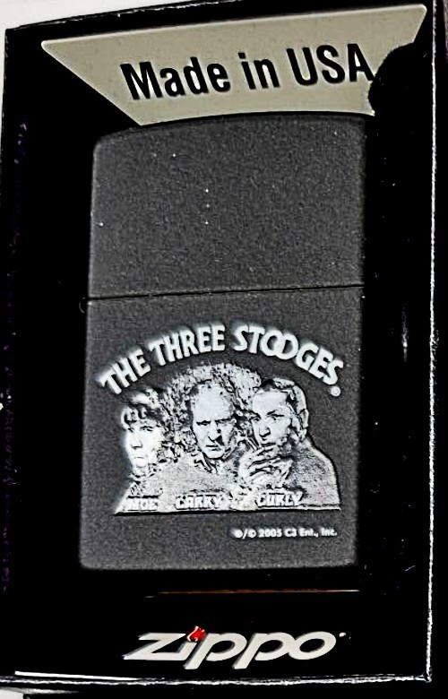 Retired 3 Stooges Black Matte Matte Zippo Lighter