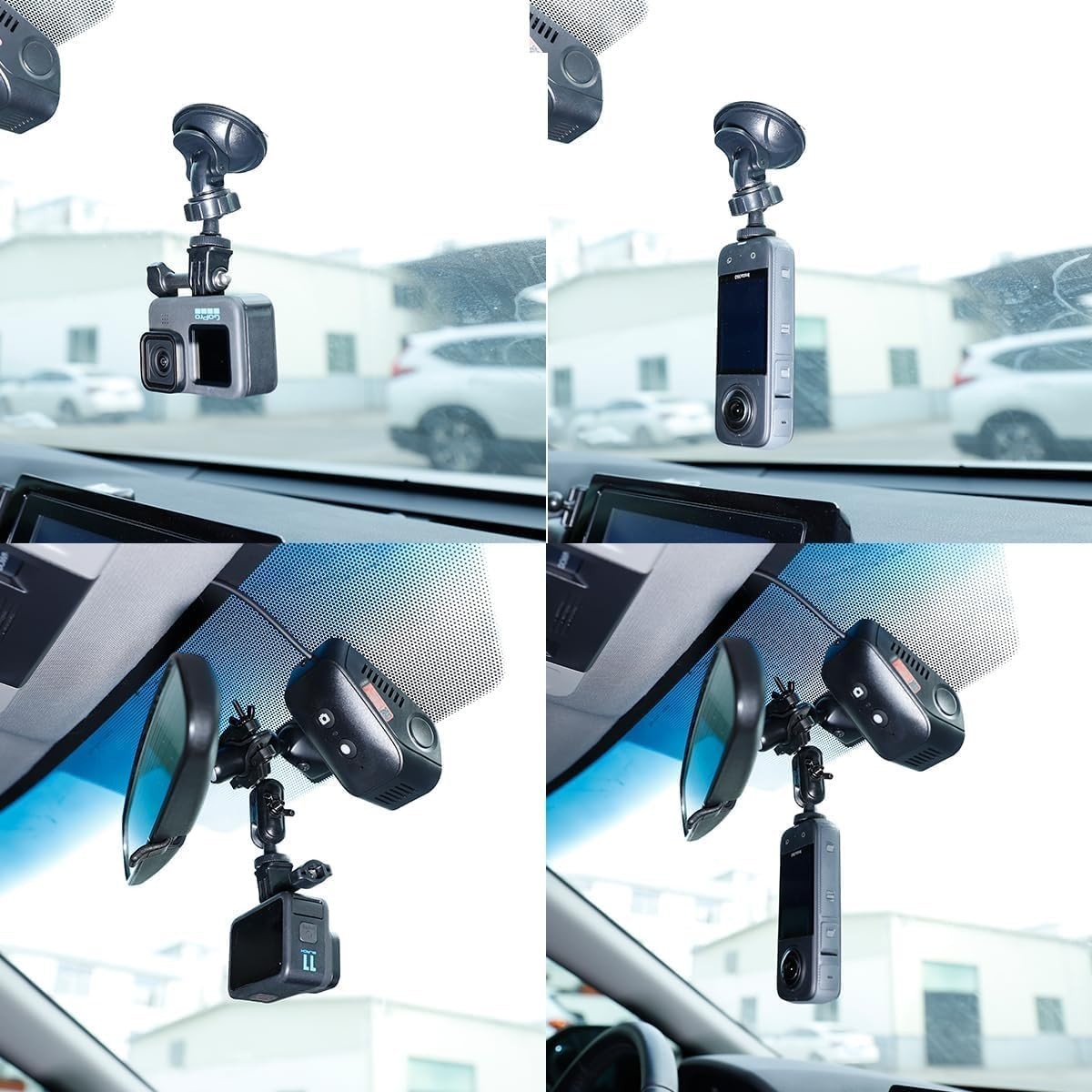 Universal Suction Cup Action Camera Mount for Safe Driving - 360° Adjustable