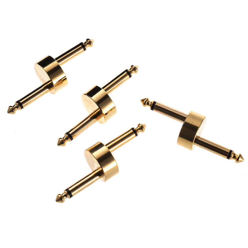 4pcs Pack Guitar Effect Effector Pedal Jack Connector Coupler Crank Jumper Patch