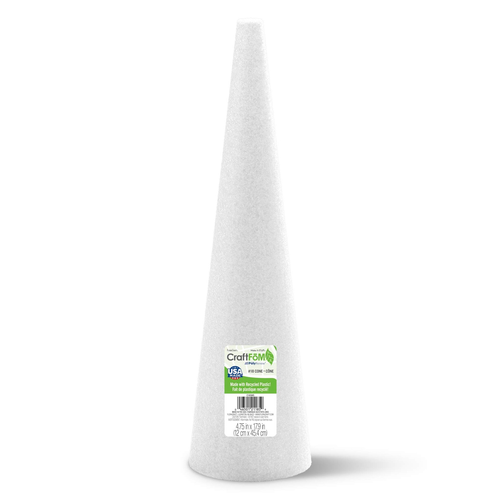 FloraCraft CraftF M Cone White Plastic 4 75 Inch Standard Functional Painted
