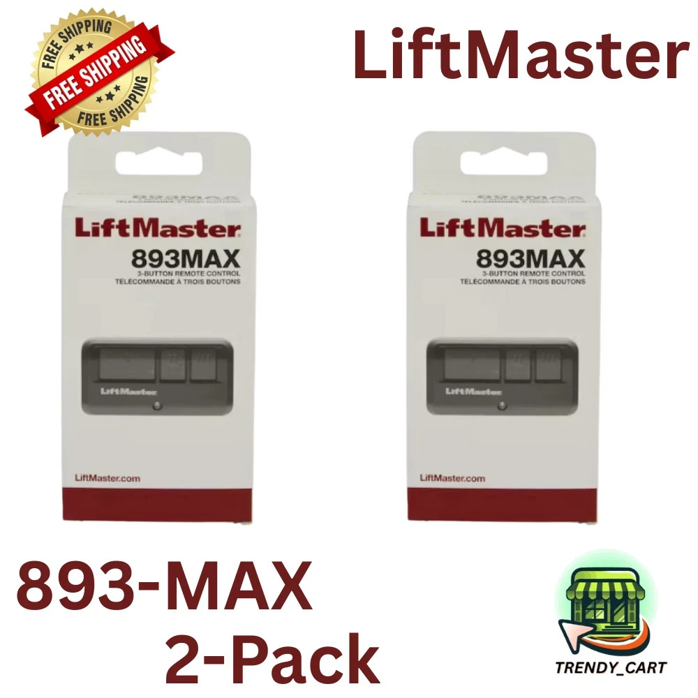 LiftMaster 893MAX 3 Button Visor Remote Control Garage Door Opener (Pack of 2)