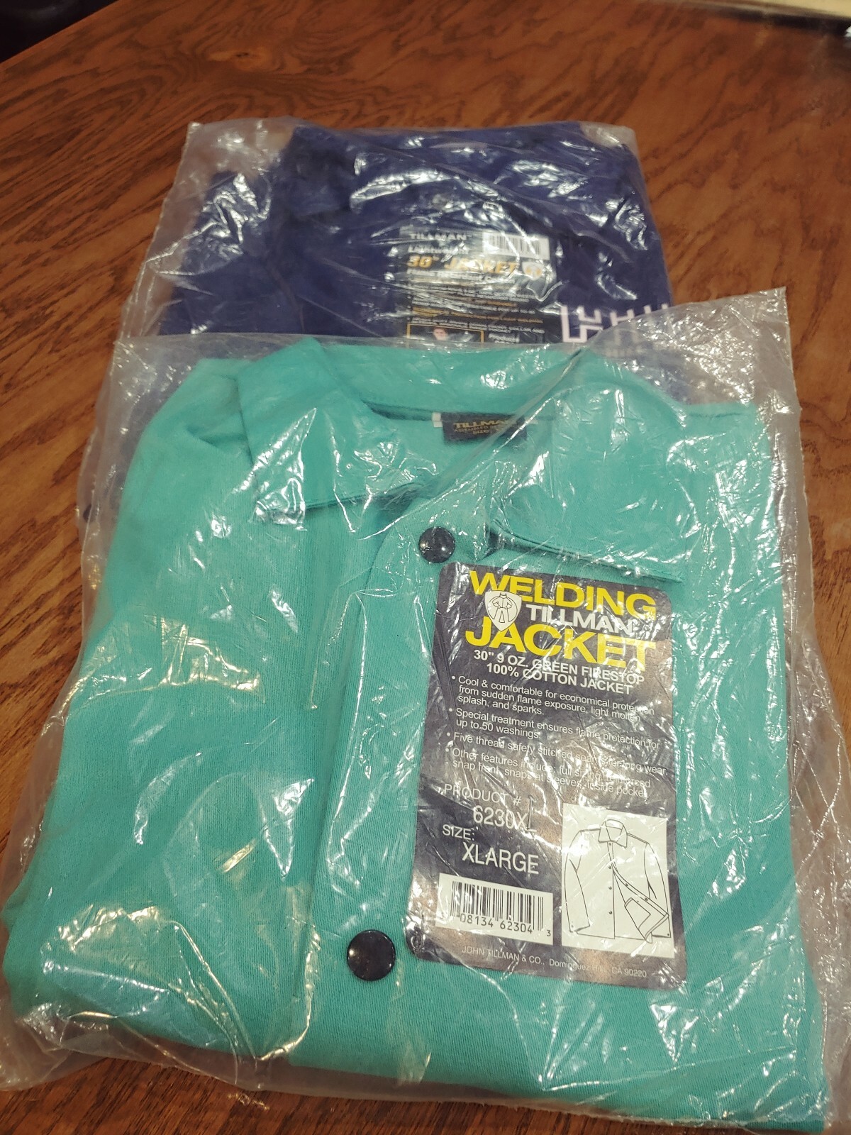 Tillman Flame Retardant Jackets 6230XL 6230BXL 30" 9OZ XL Set of 2 Blue & Green