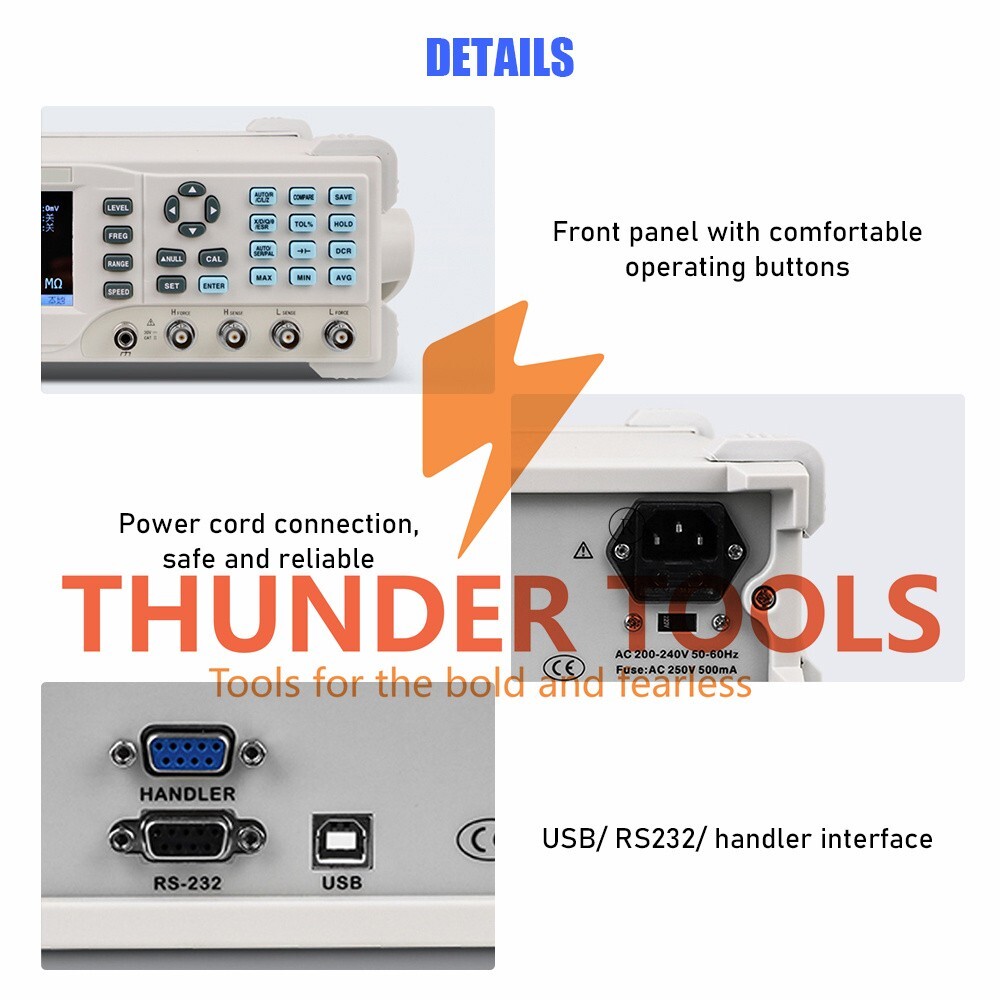 Thunder Tools Benchtop Digital LCR Meter 100Hz-10KHz High Precision